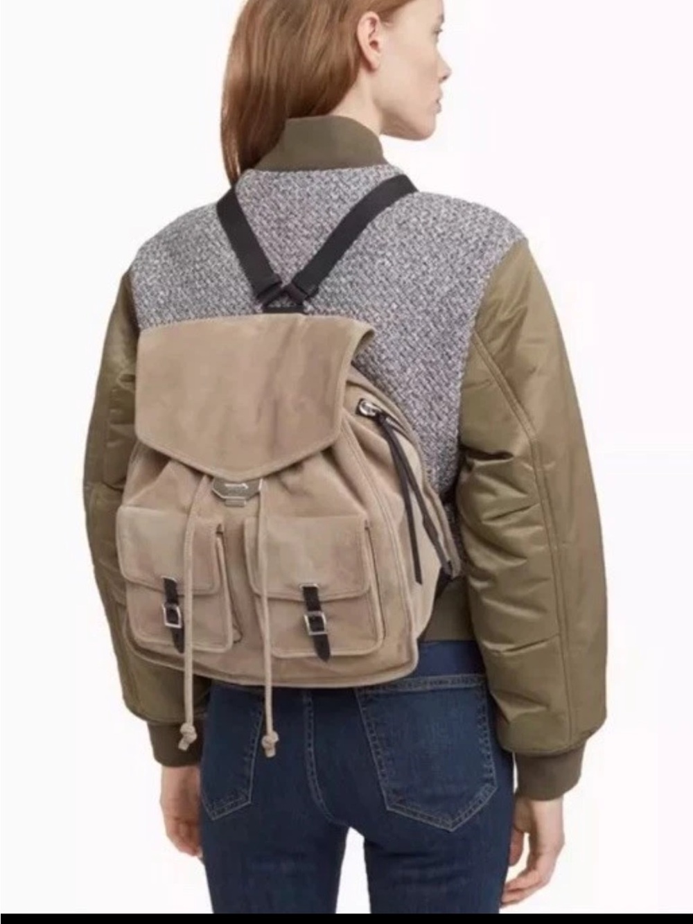 Rag & Bone Field Suede Backpack in Taupe